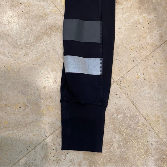 Black Lululemon Leggings Reflective Ankle Compression - Picture 5 of 7